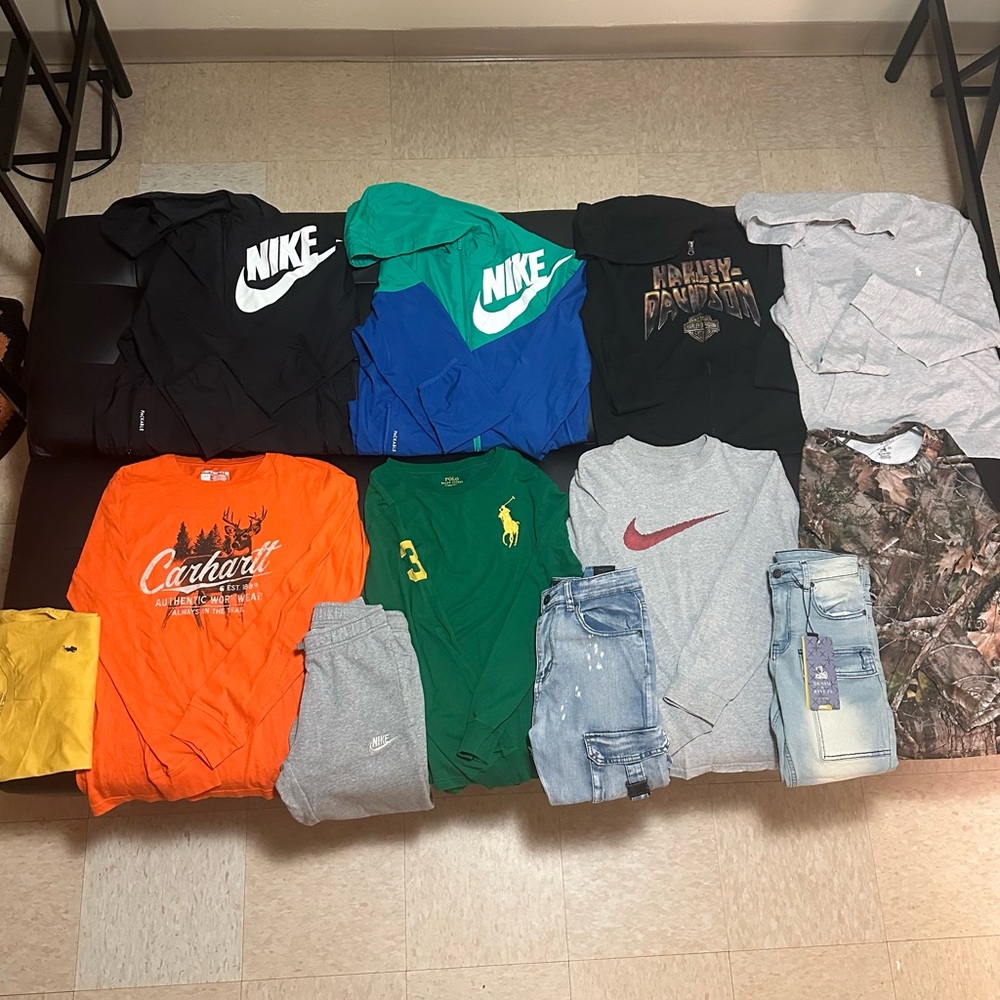 Nike,Carhartt,Harley Davidson,Ralph Lauren etc kids Clothing Bundle (14-16)